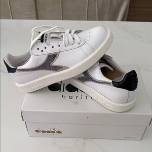 Diadora White and Black Sneakers